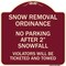 Signmission Snow Removal Ordinance No Parking After 2 Snowfall Heavy-Gauge Alum Sign, 18" x 18", BU-1818-22886 A-DES-BU-1818-22886 - alternate 1